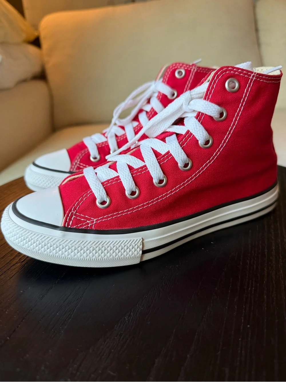 Converse Kids Chuck Taylor High-Top Canvas Sneakers -RED EUC